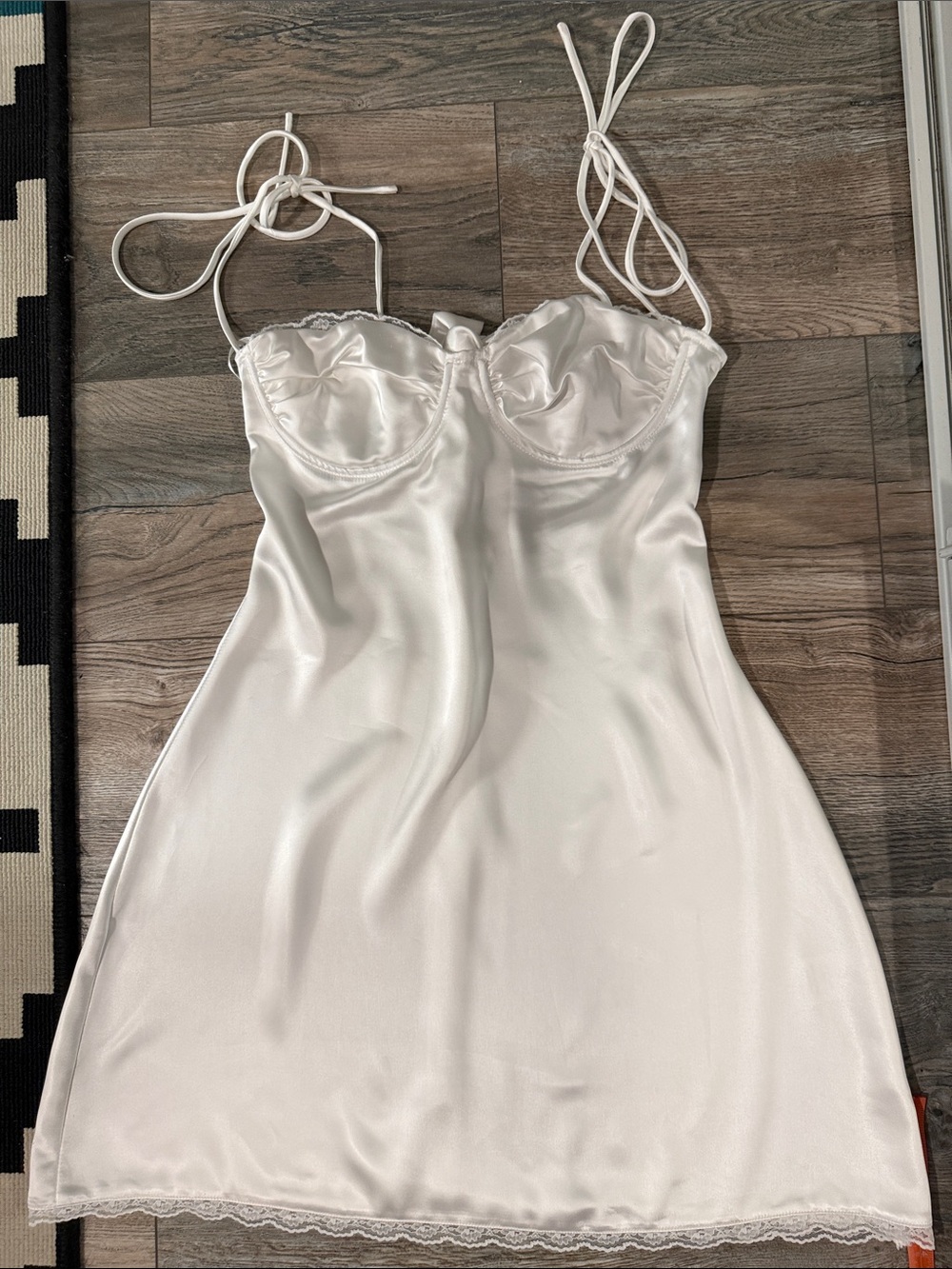 Princess Polly white Satin Mini Dress with Tie Straps